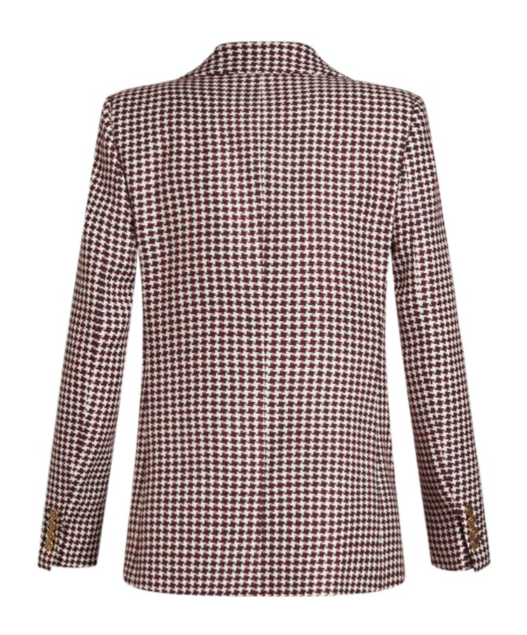 Etro Houndstooth-pattern Double-breasted Jacket In Multicolor