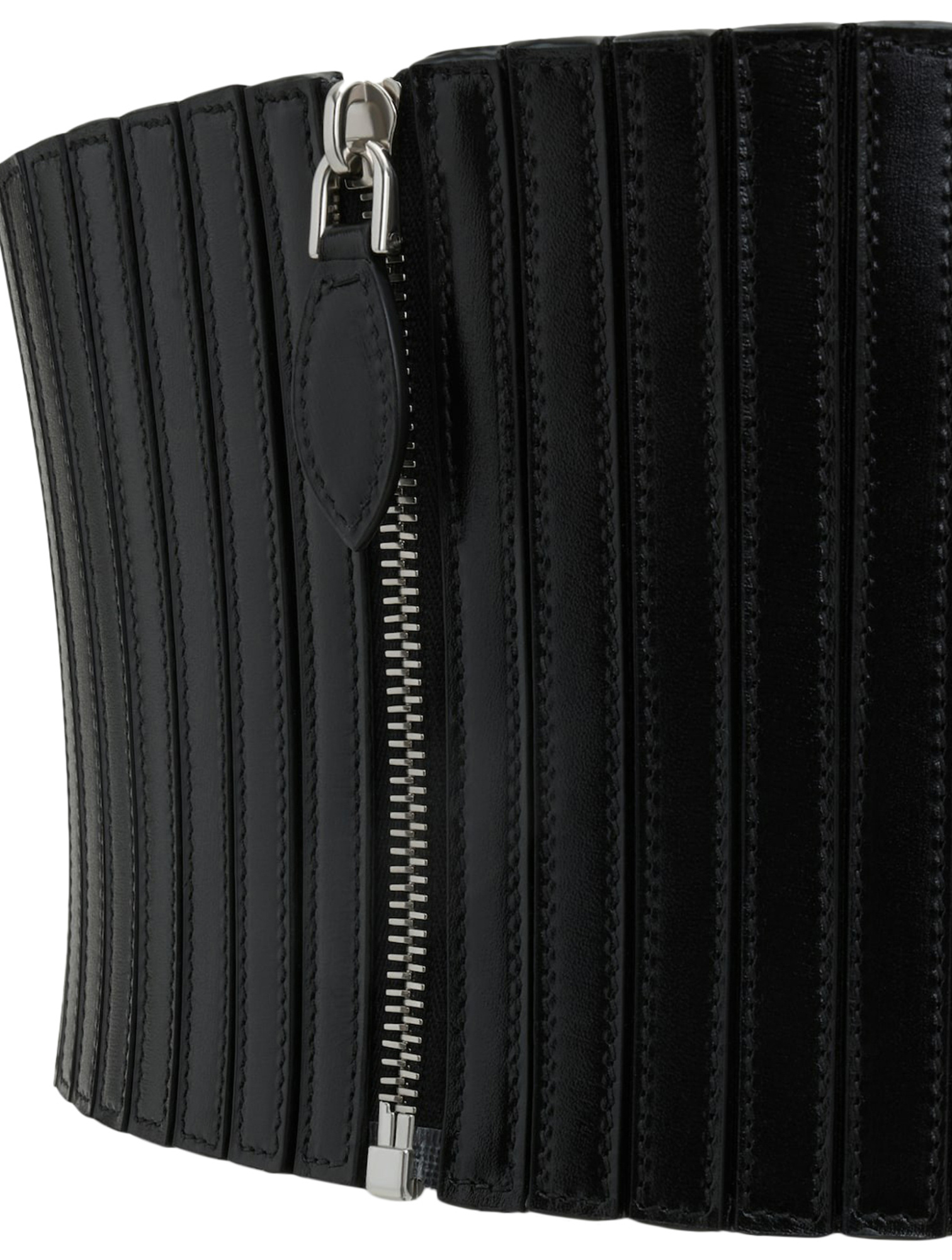 Alaïa Elasticated Leather Corset Belt In Black