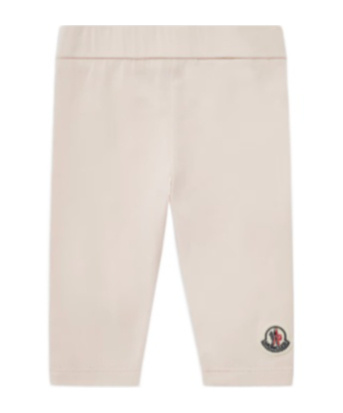 Moncler Enfant Logo Patch Leggings In Pink