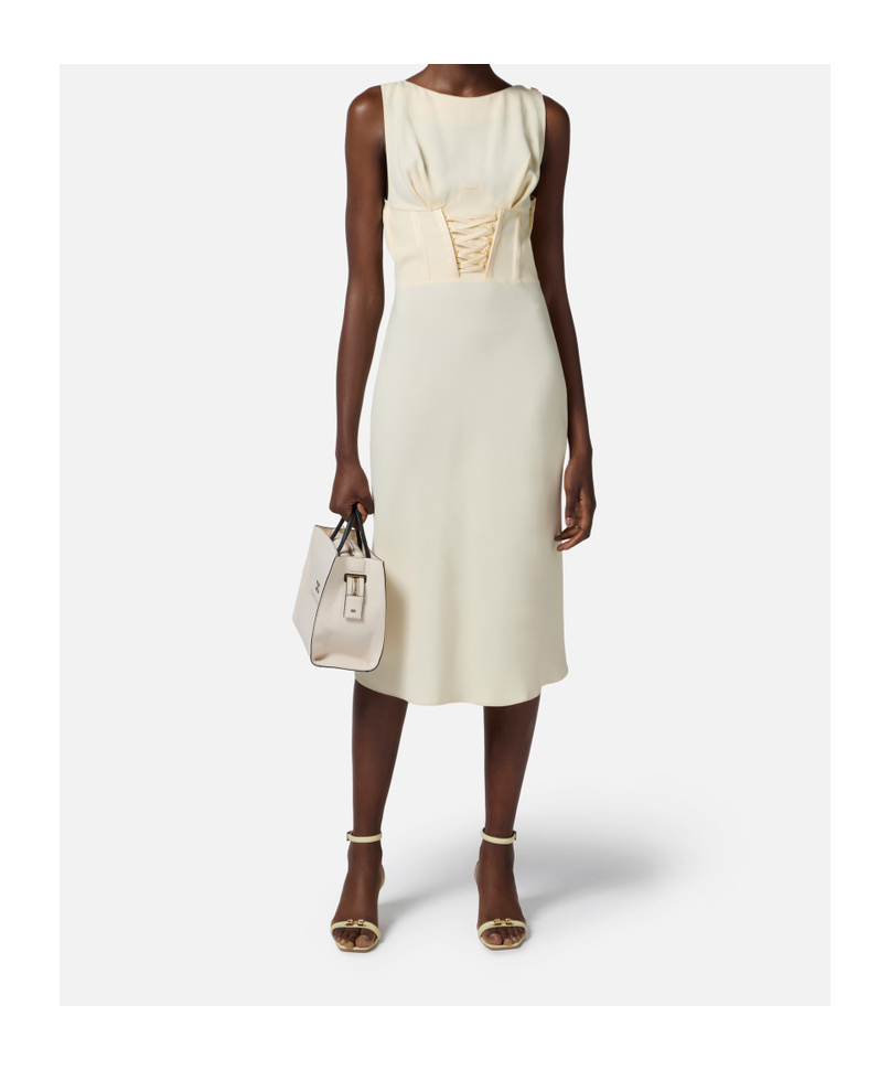 Shop Elisabetta Franchi Corset-detailing Dress In White