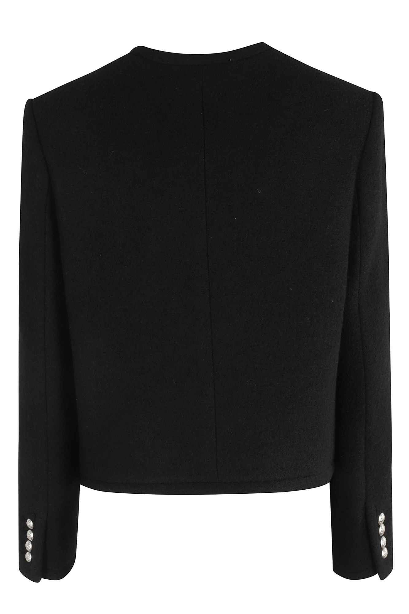 Dunst Cropped Black Tweed Jacket With Button Detailing In Black