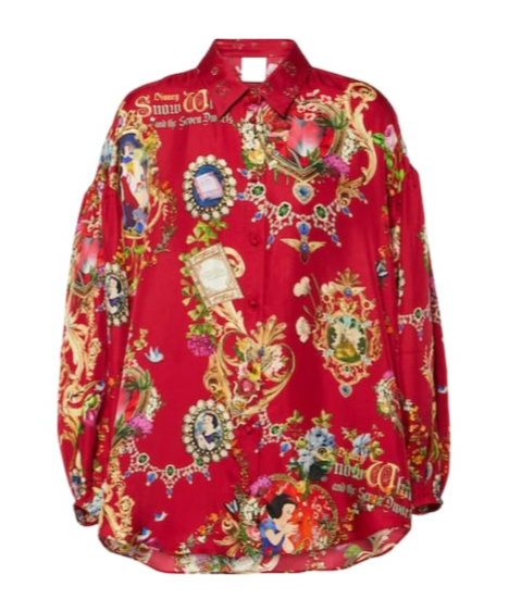 Camilla Printed Silk Shirt In Red