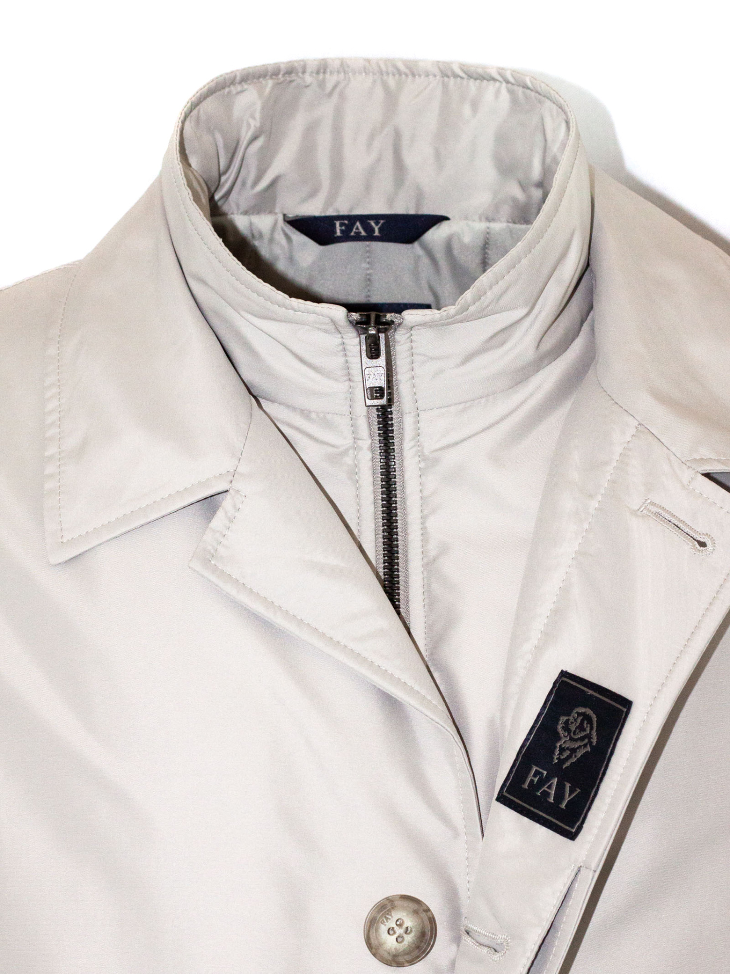 Fay Long-sleeved Coat In White