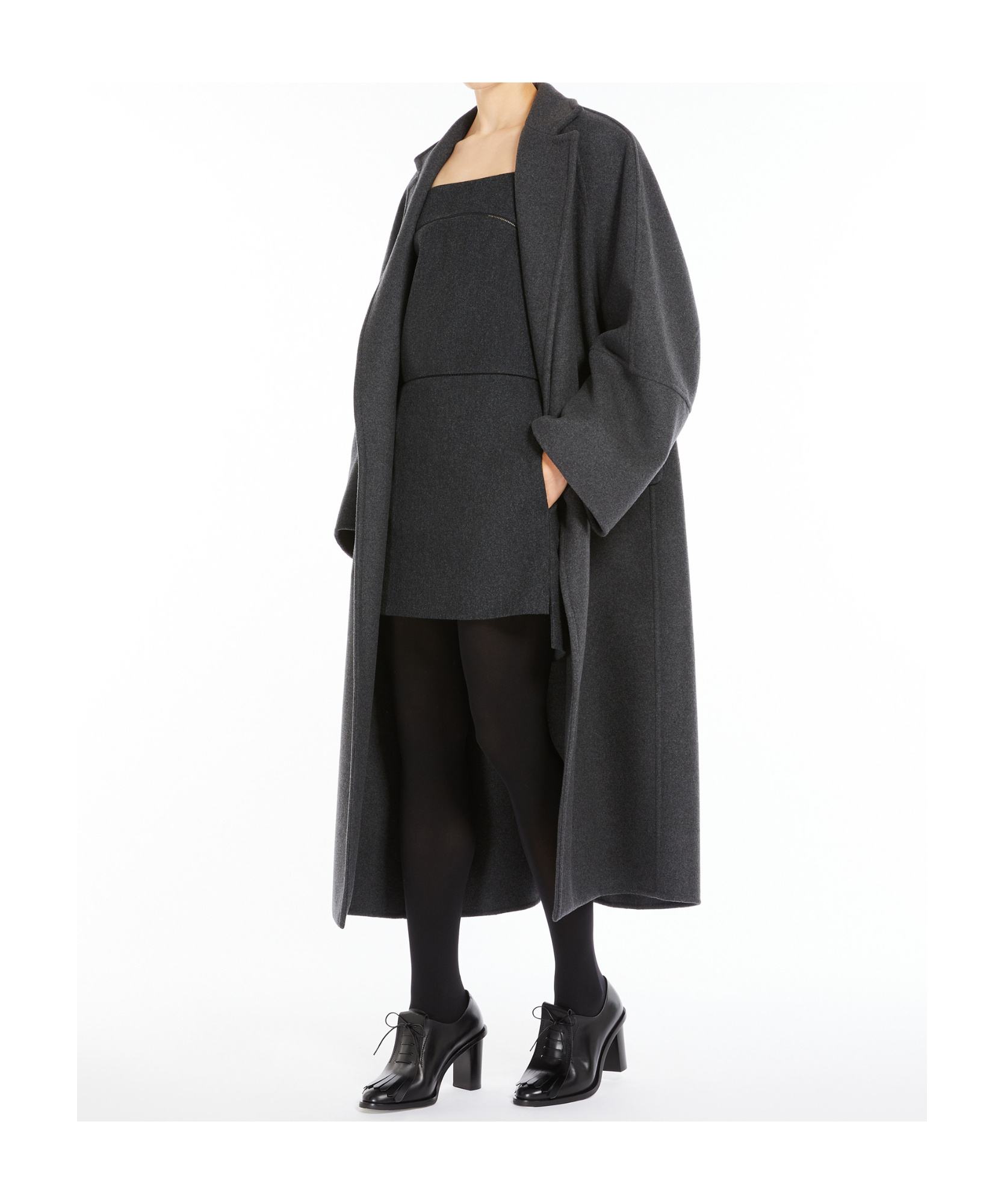 Max Mara Virgin Wool-blend Coat In Black