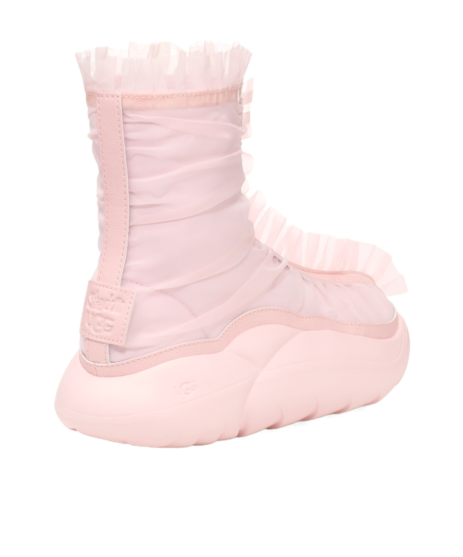 Ugg Frilly Ankle Boots In Pink