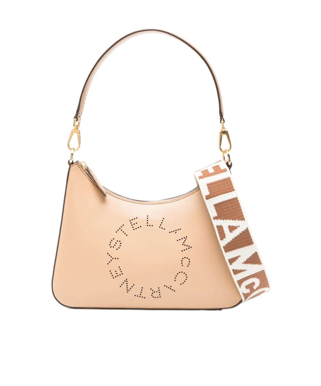 Stella Mccartney Zipper Shoulder Bag In Nude