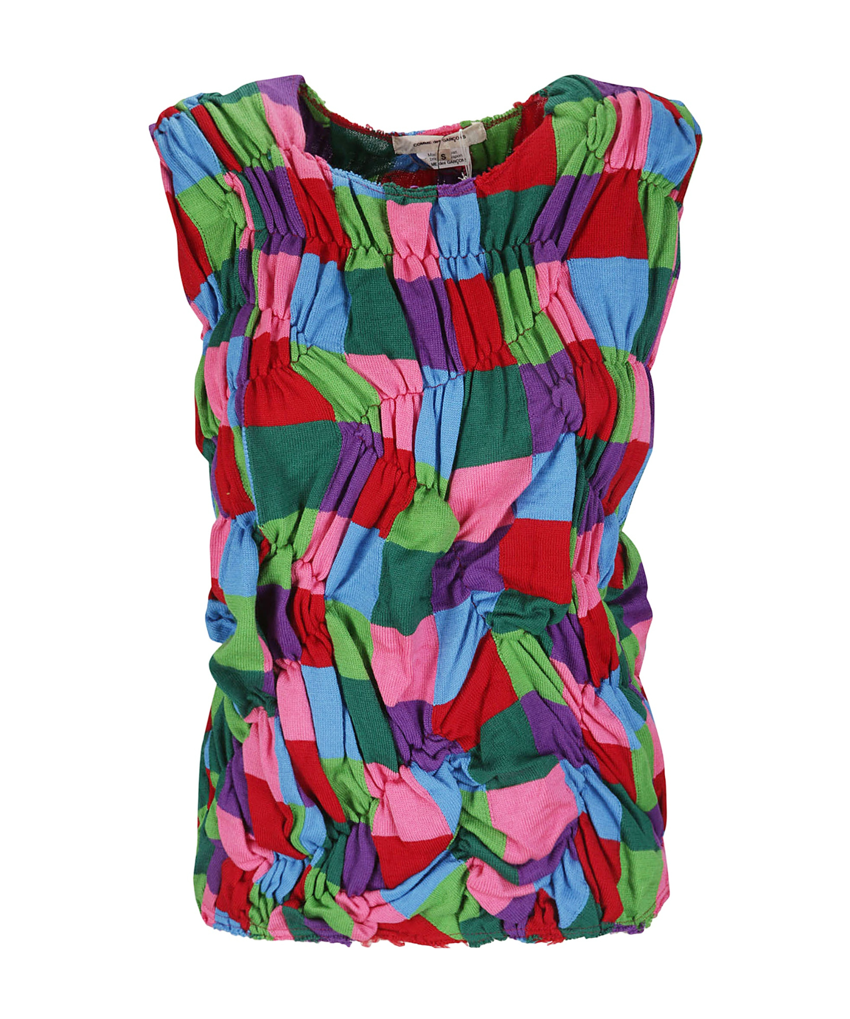COMME DES GARÇONS COMME DES GARÇONS SHIRT PANELLED RUCHED KNITTED TOP 