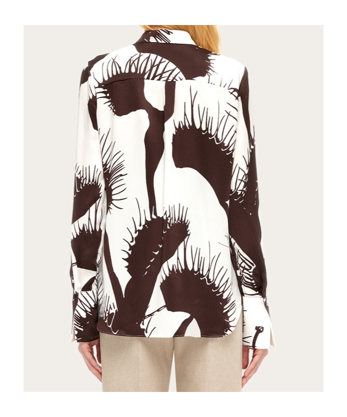 Ferragamo Salvatore Venus-printed Button-up Shirt In White