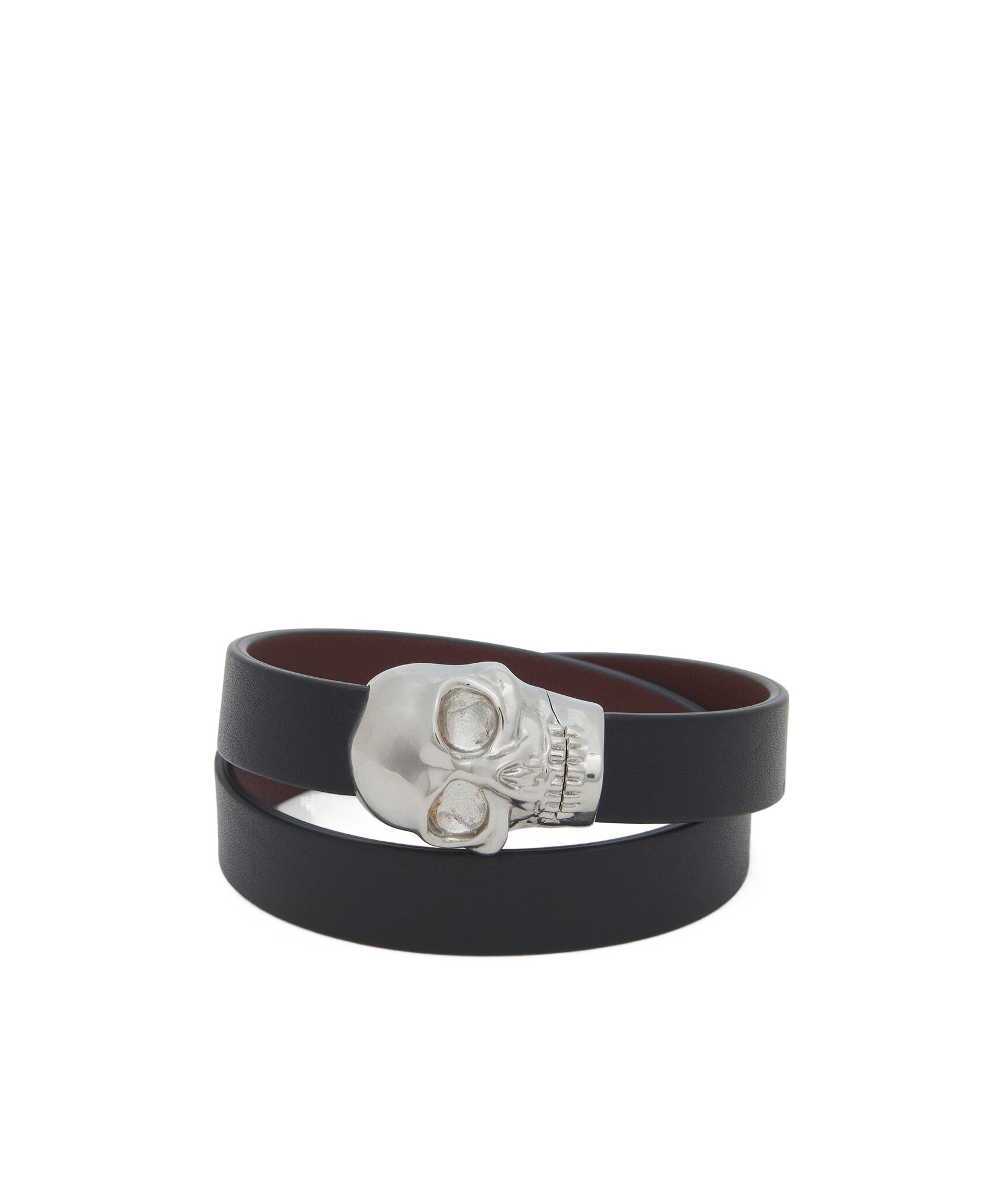 Alexander Mcqueen Skull Double Loop Bracelet In Black