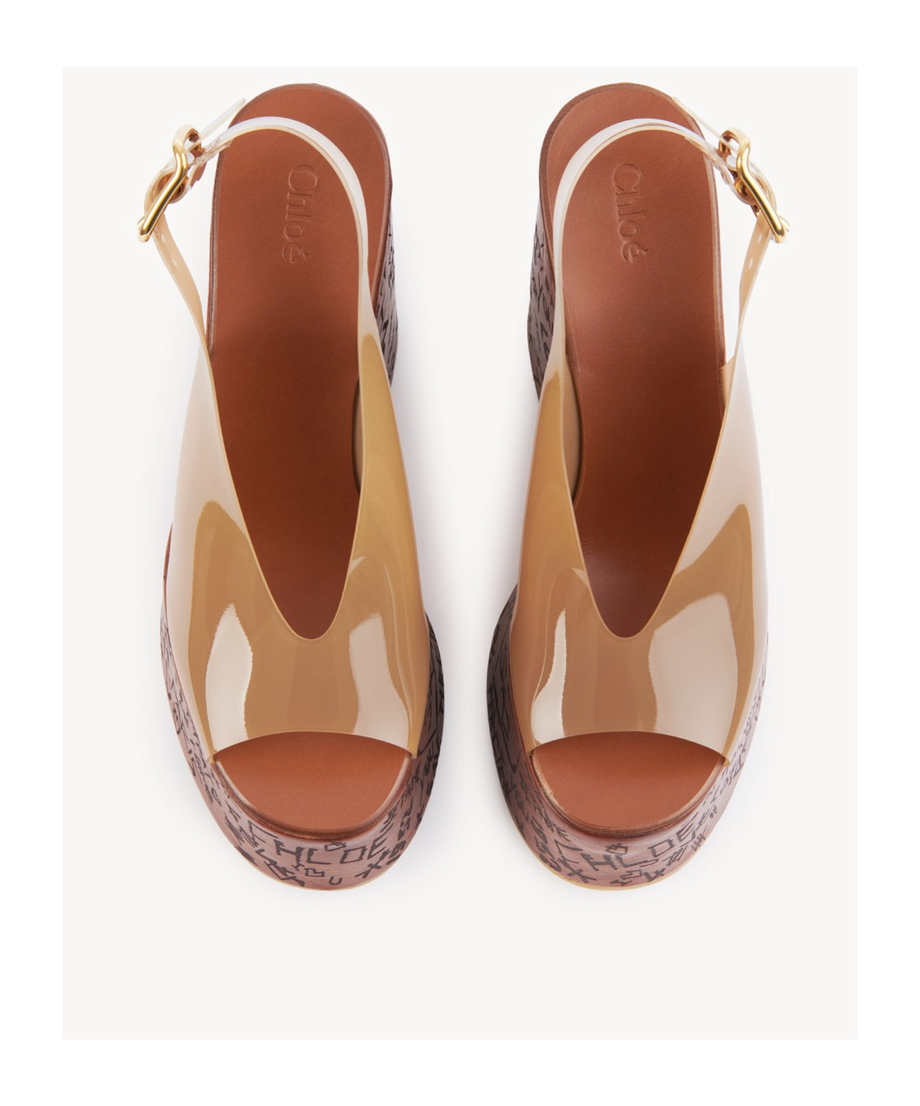 Shop Chloé Round Toe High Heel Sandals In Brown