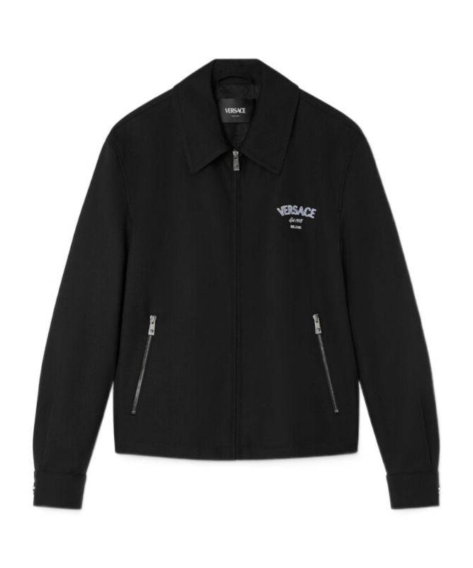 Versace Medusa Head-embroidered Jacket In Black