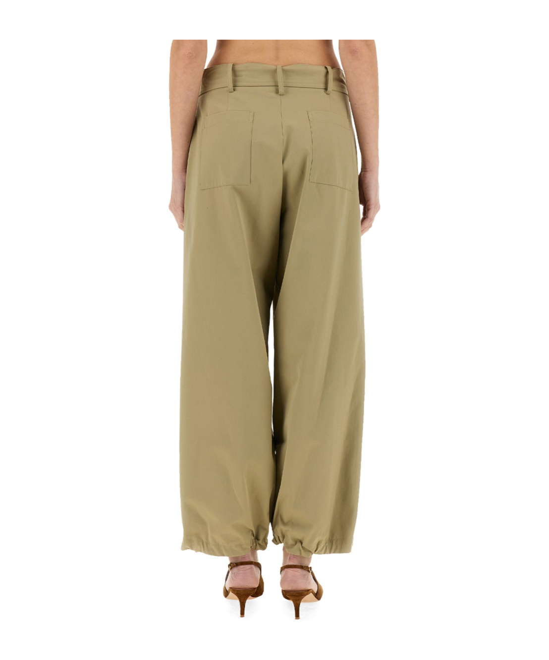 Shop Alysi Belted Straight-leg Trousers In Green