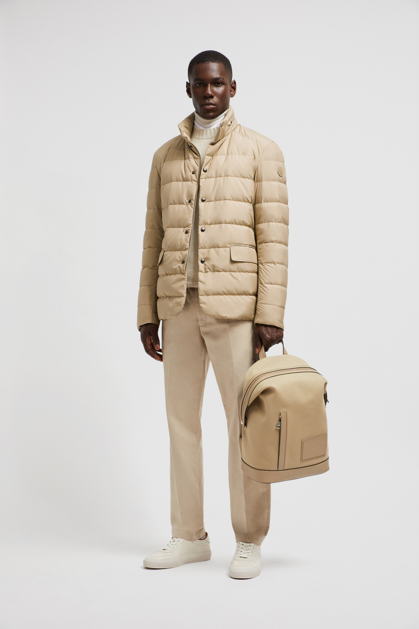 Moncler Malinvern Down Jacket Beige In Nude