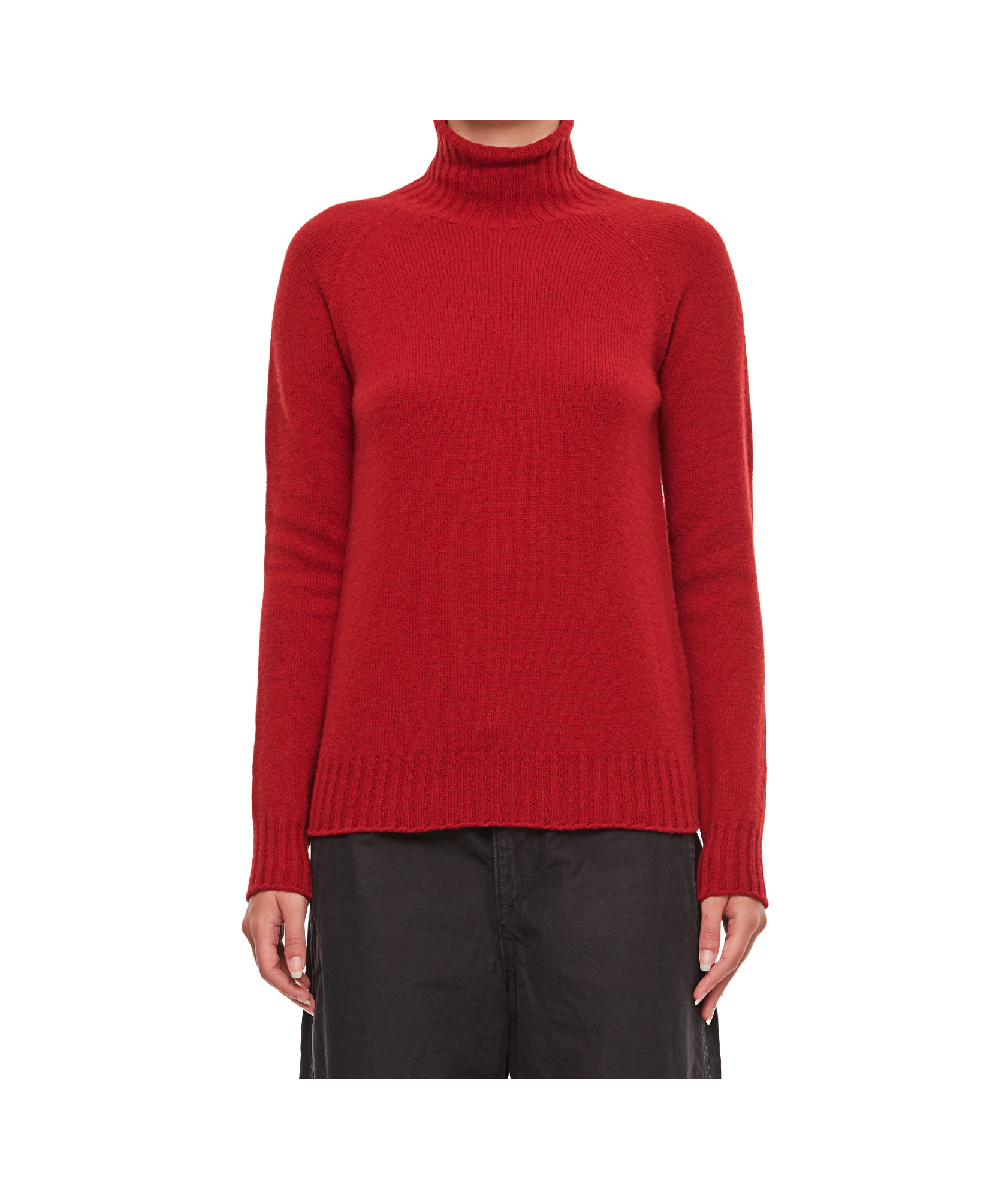 Drumohr Lamswool Turtleneck Sweater In Red