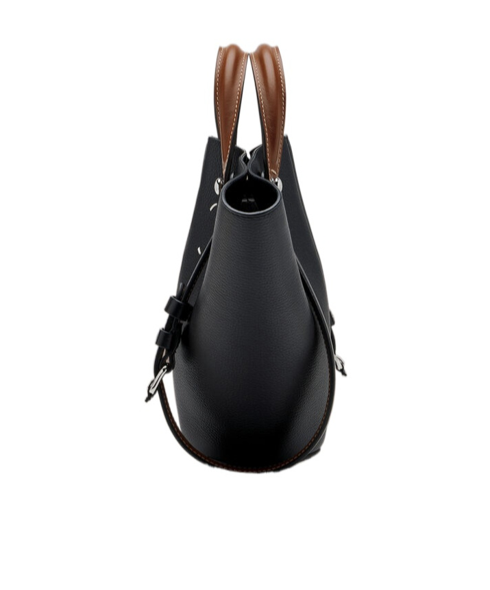 Maison Margiela Dress Age Black Leather Bag In Black