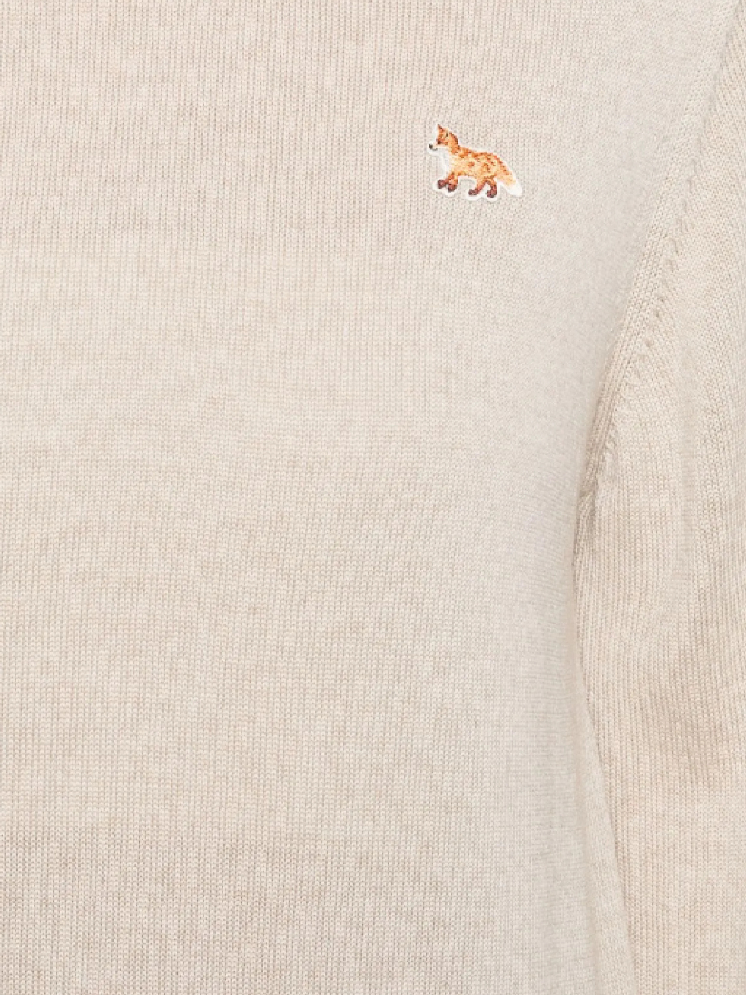 Maison Kitsuné Baby Fox Embroidered Merino-wool Sweater In Neutral