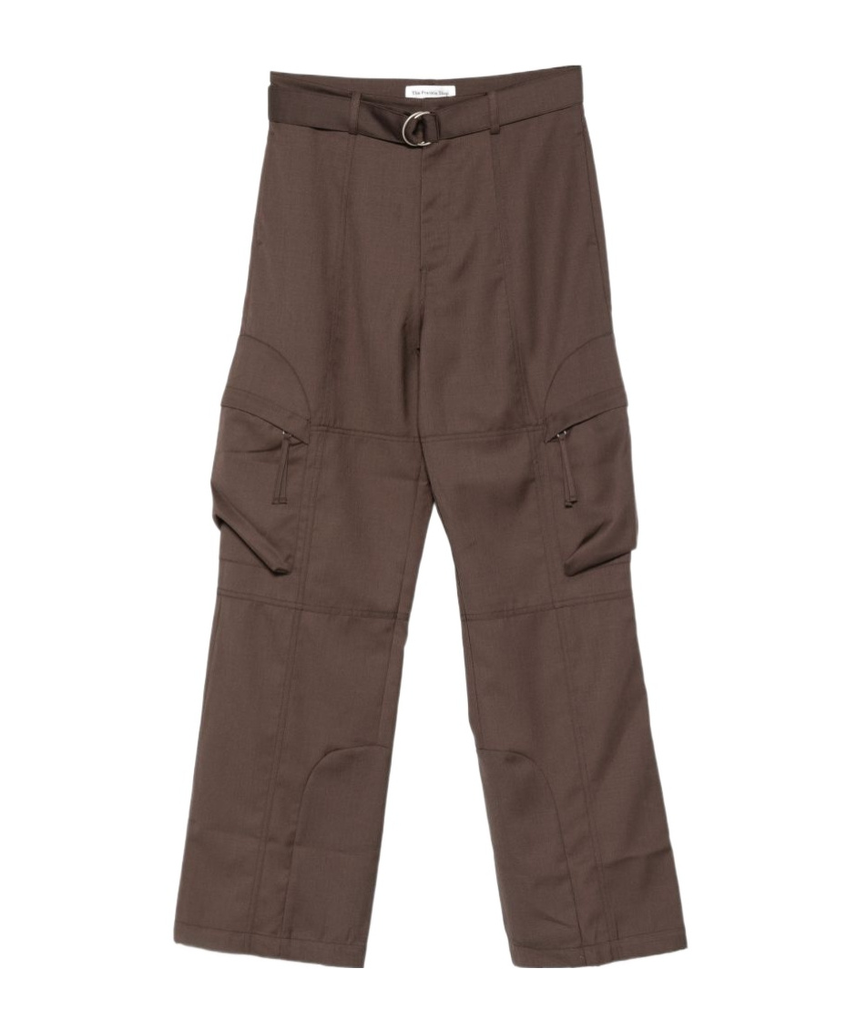 The Frankie Shop Logo Cargo Pants In Coffee Color