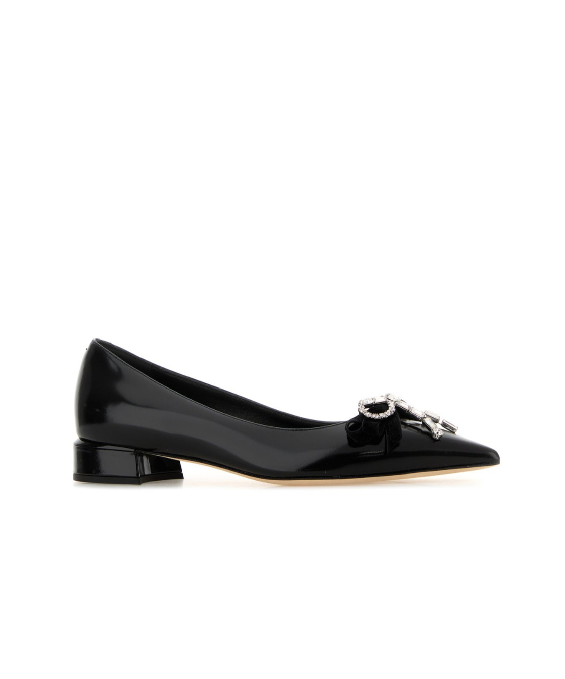 Jimmy Choo Auria Bow-detail Leather Ballet Flats In Black