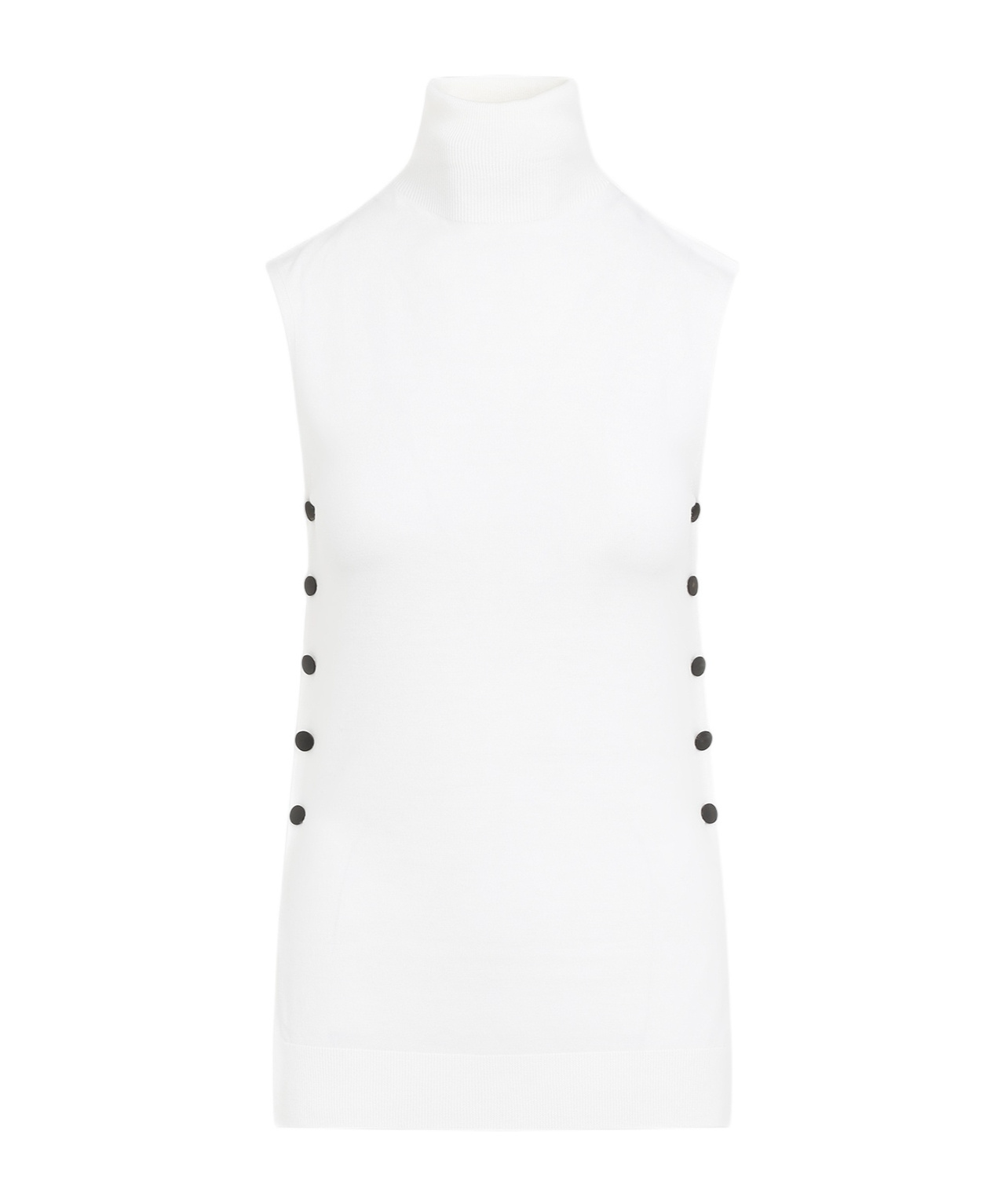 Giorgio Armani High-necked Sleeveless Knitted Vest In White