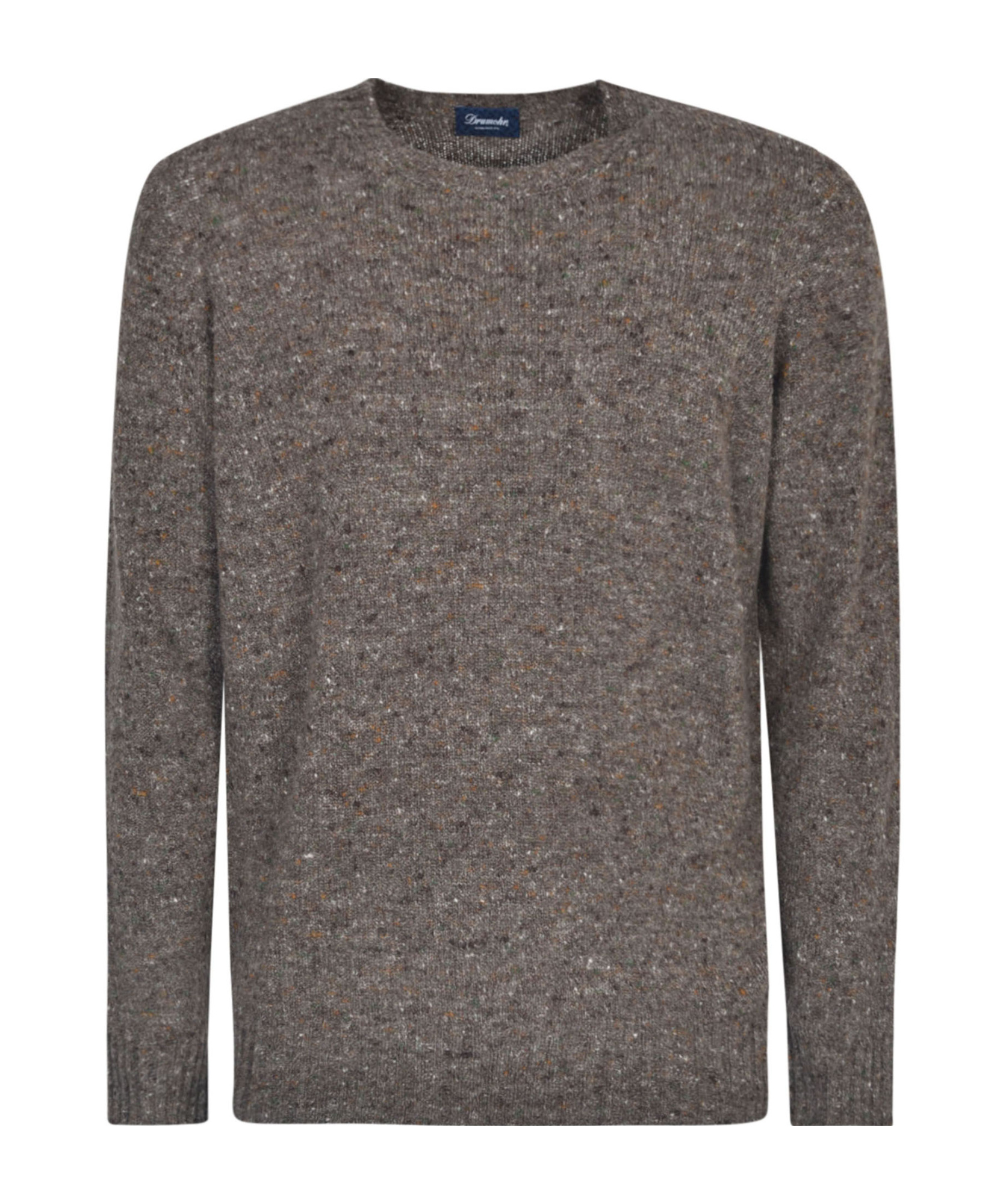Drumohr Brown Knitted Wool Blend Sweater In Black