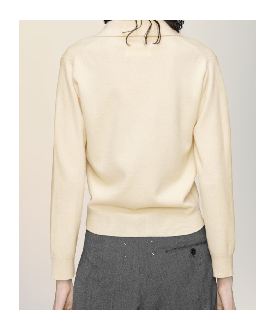 Maison Margiela Polo Knit Top In Neutral