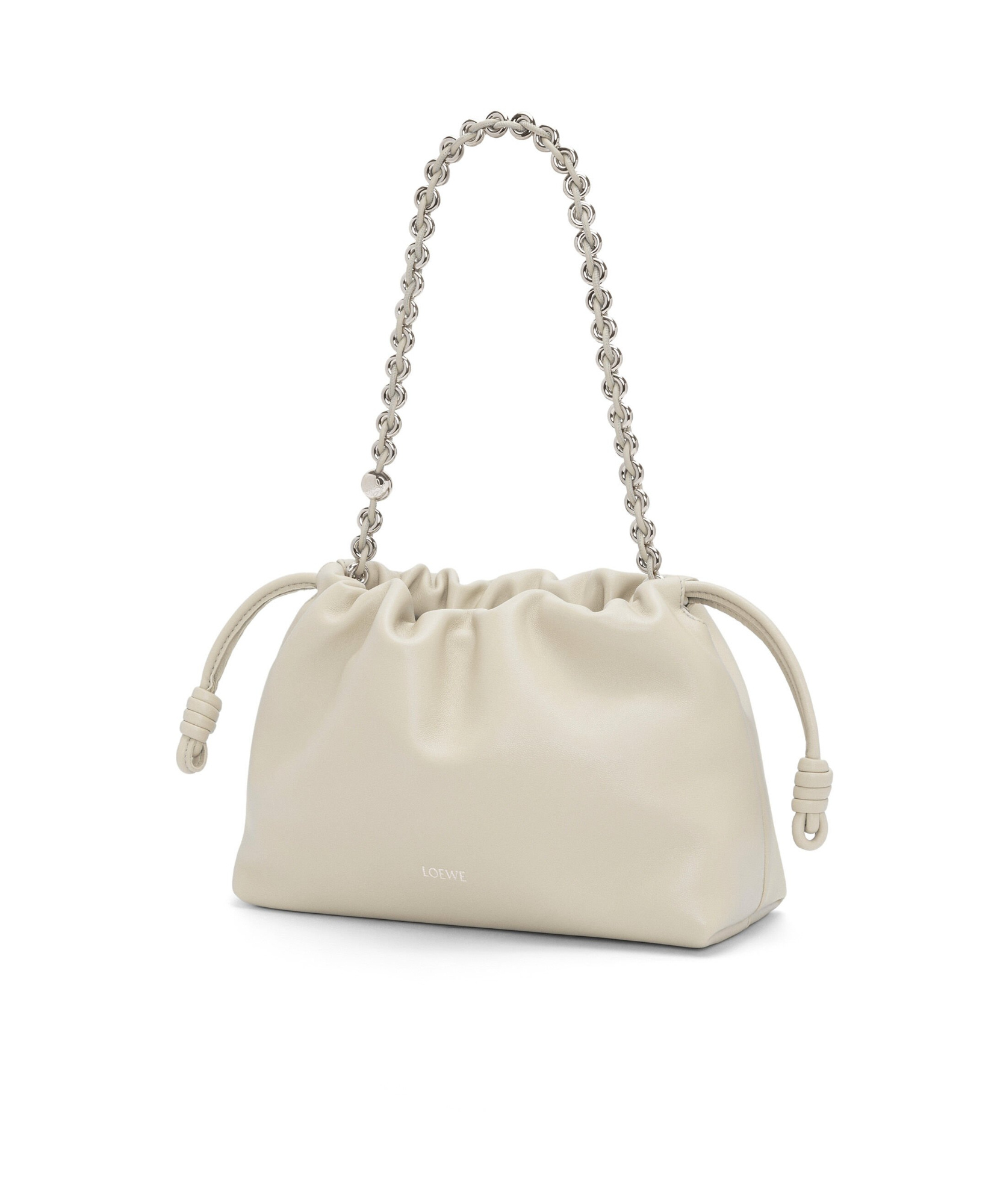 Loewe Flamenco Medium Drawstring Shoulder Bag In Neutral
