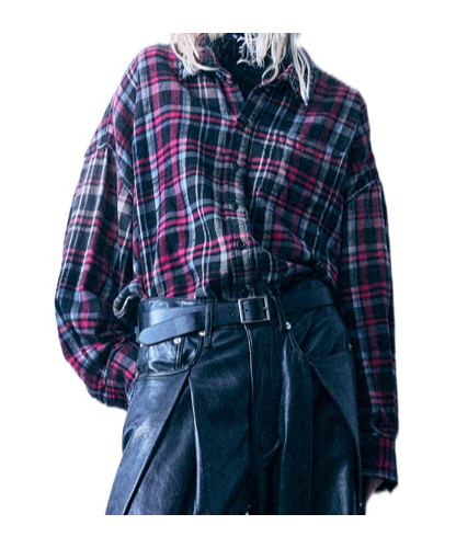 R13 Drop Neck Workshirt In Purple