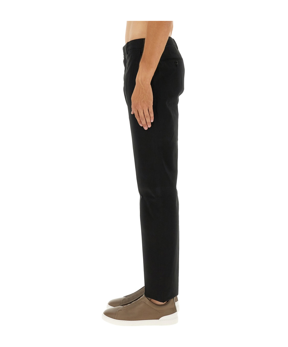 Zegna Belt Loop Casual Pants In Black