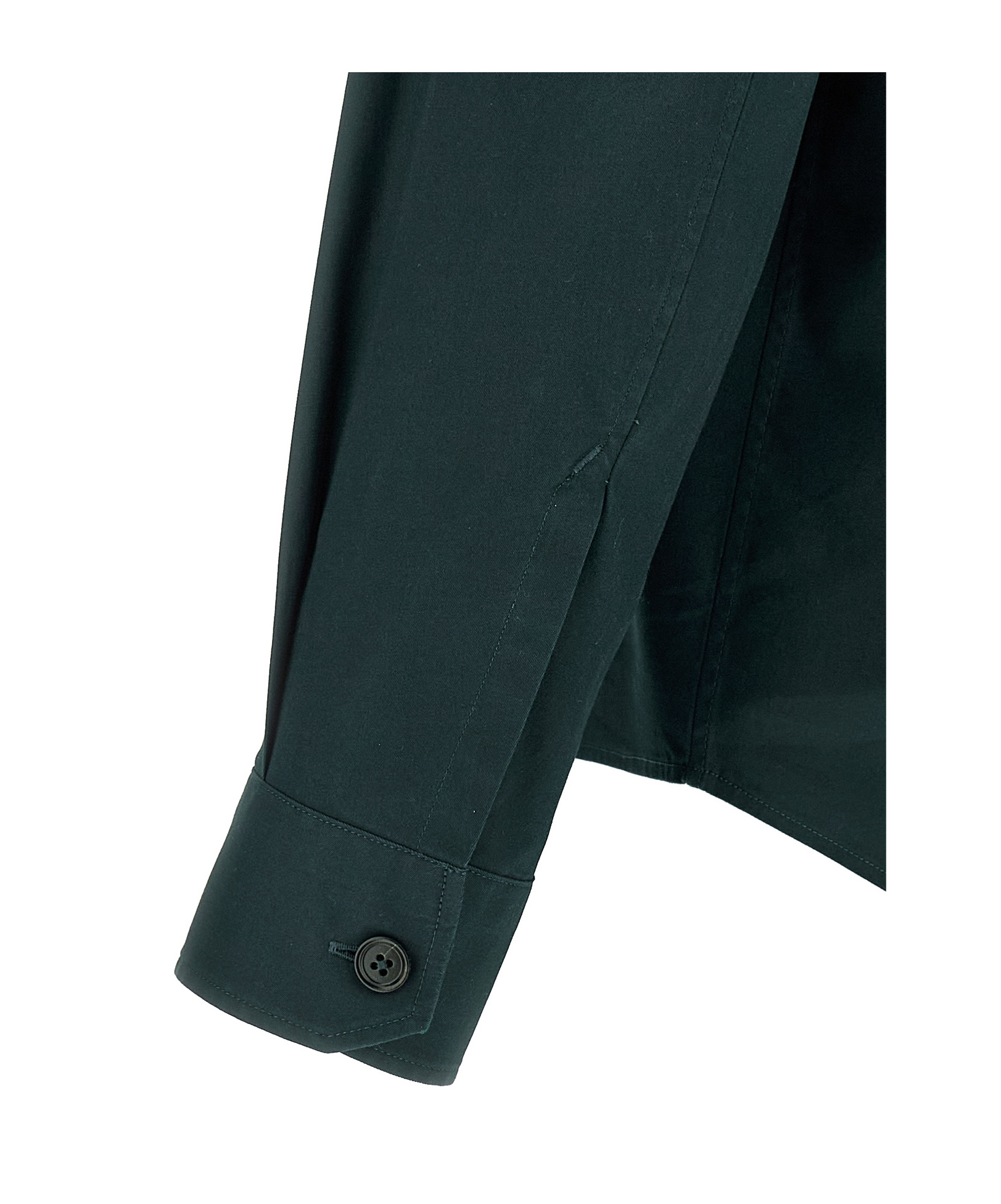 Shop Zegna Long-sleeved Poplin Shirt In Green
