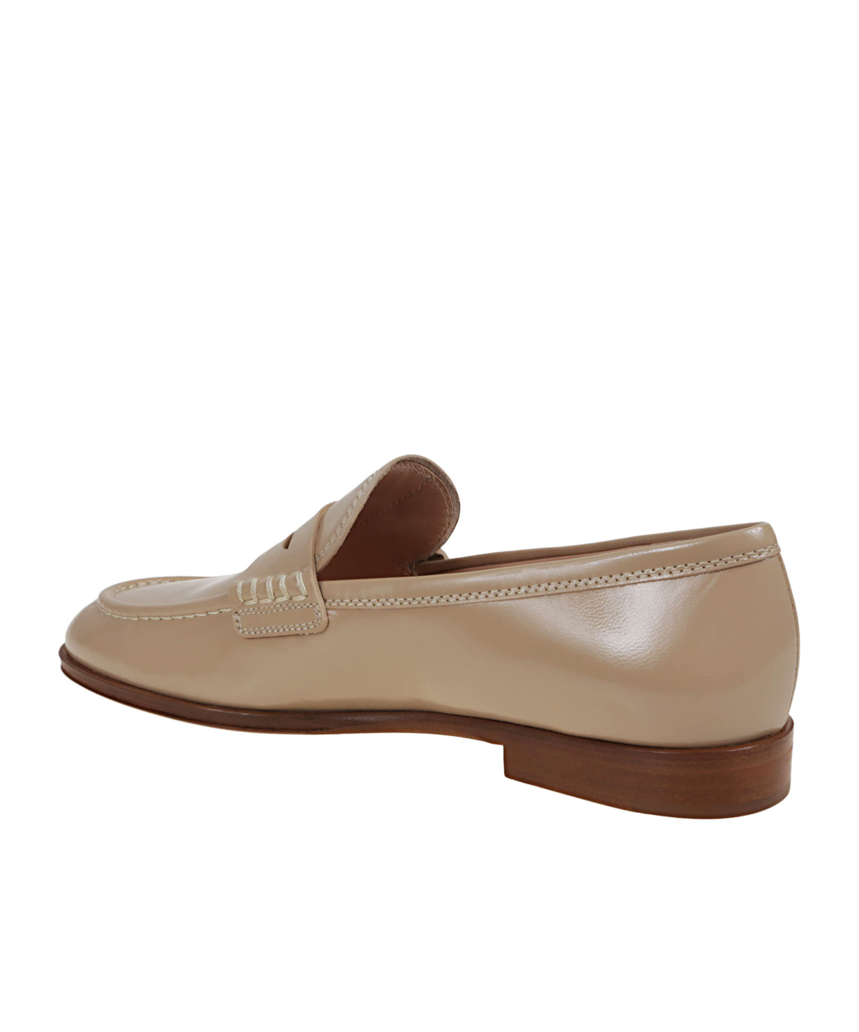 Gianvito Rossi Round Head Loafer Shoes In Nude