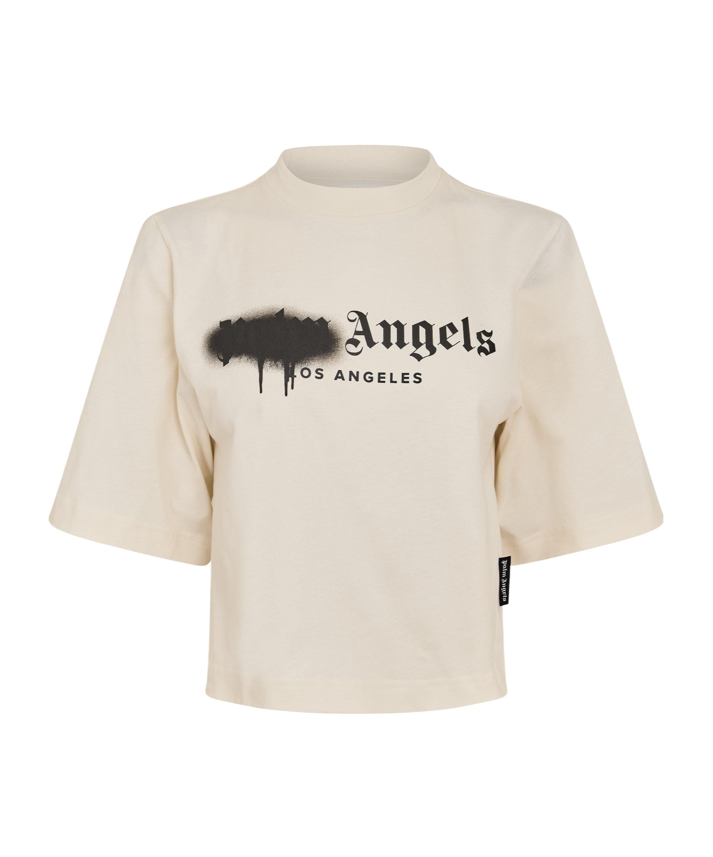Palm Angels Mockneck Cropped Top In Nude