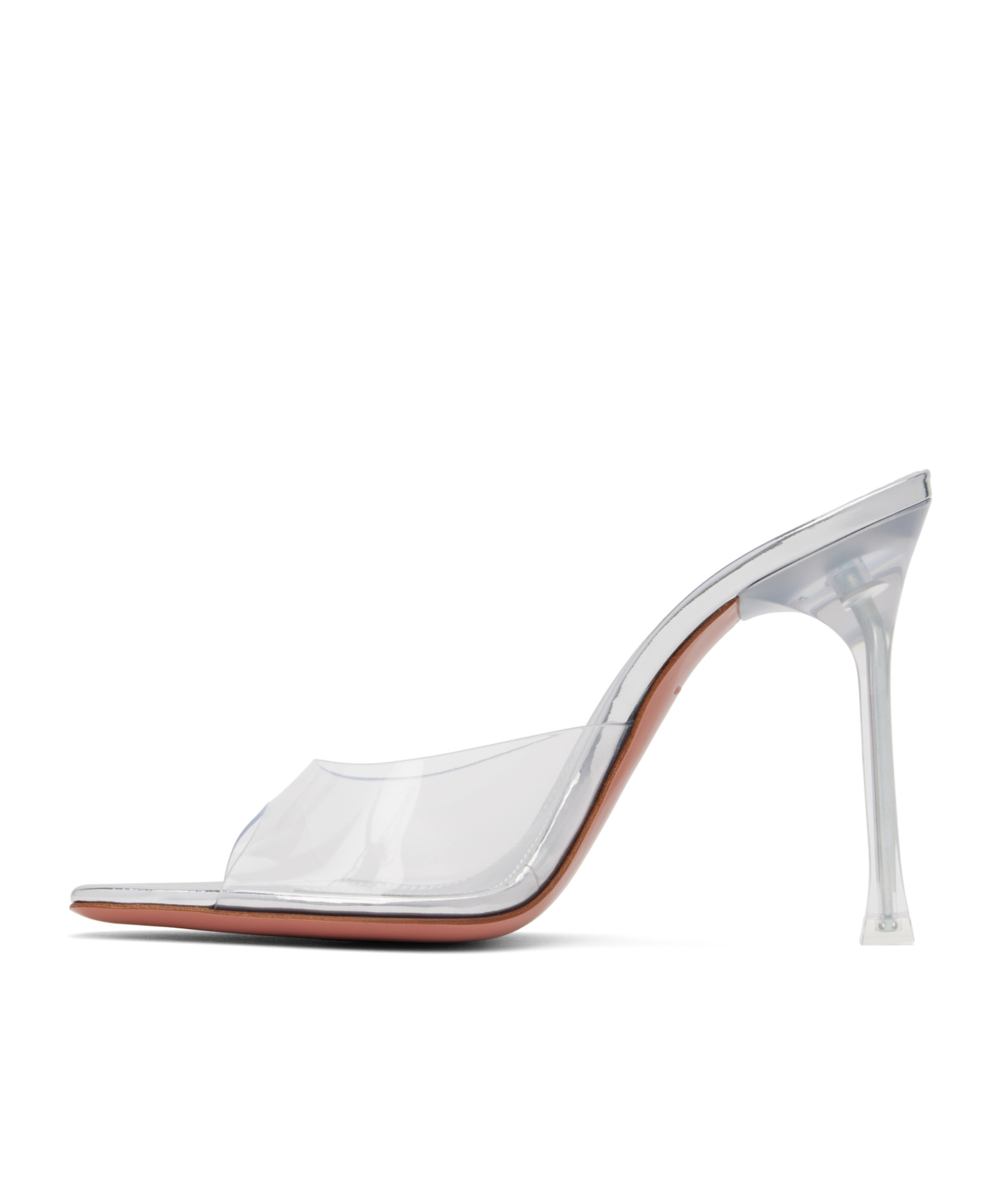 Amina Muaddi Alexa Glass 105 Sandals In White