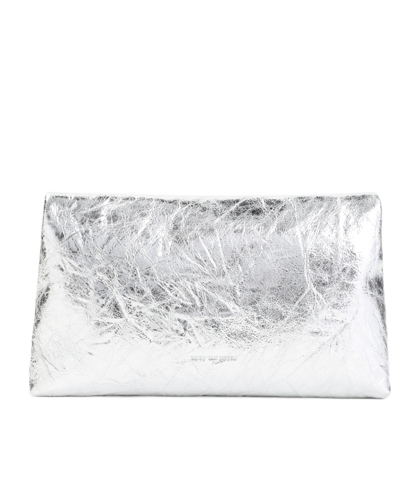 Shop Dries Van Noten Metallic Envelope Shoulder Bag In Silver