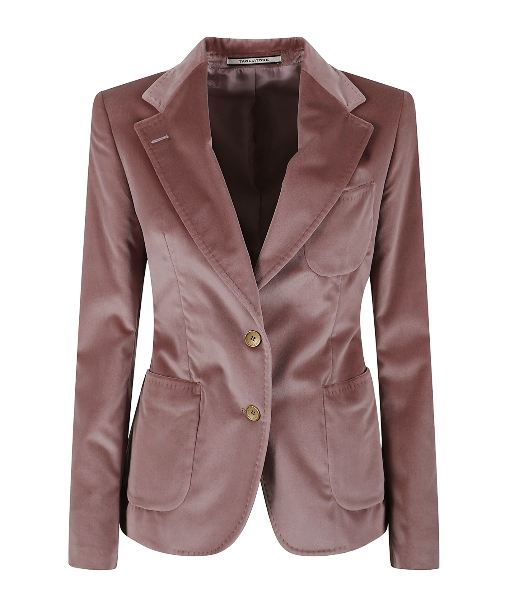 Tagliatore Single Breasted Velvet Jacket In Brown
