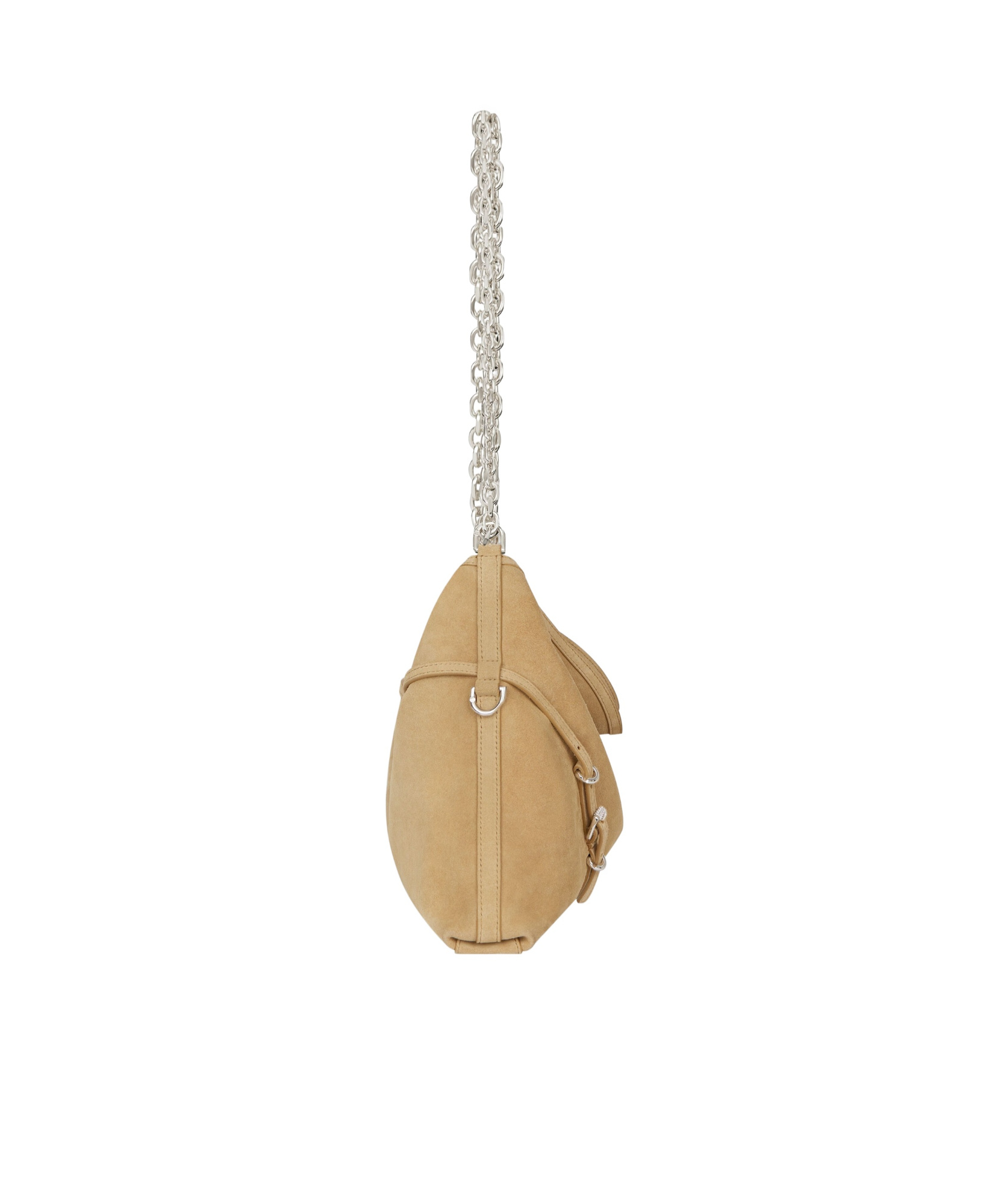 Shop Givenchy Medium Voyou Chain Bag In Suede In Nude