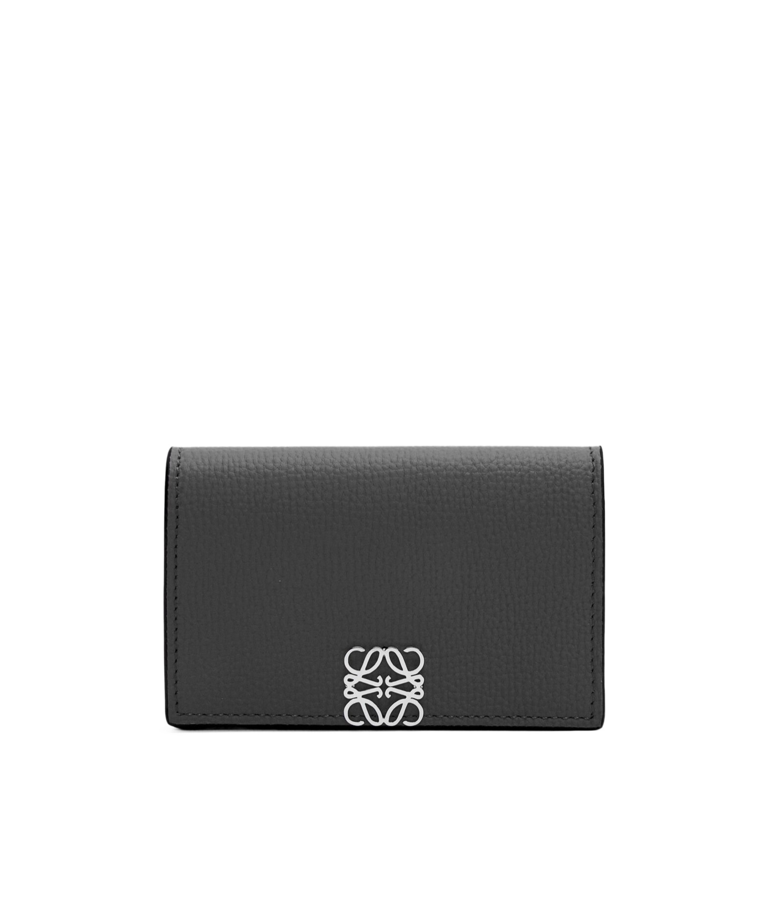 Loewe Anagram Business Cardholder In Pebble Grained Calfskin In Black