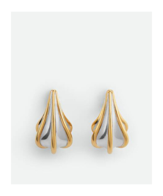 Bottega Veneta Drop Shaped Earrings In Gold