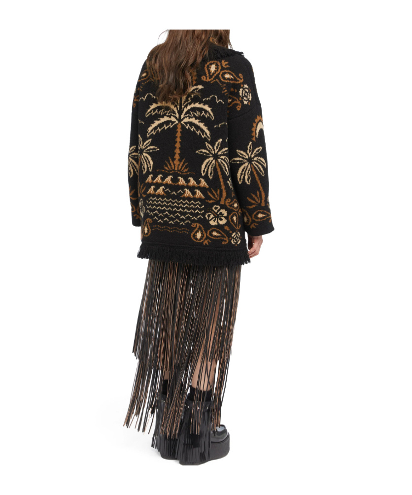 Alanui Glimpse Of Eden Wool And Cashmere Cardigan In Multi