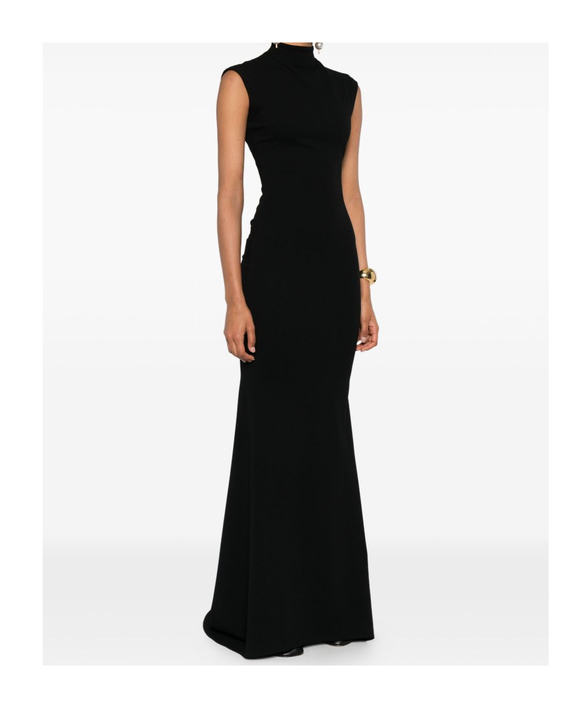 Jacquemus Womens Black La Robe Alba Cap-sleeves Stretch-woven Maxi Dress In Black