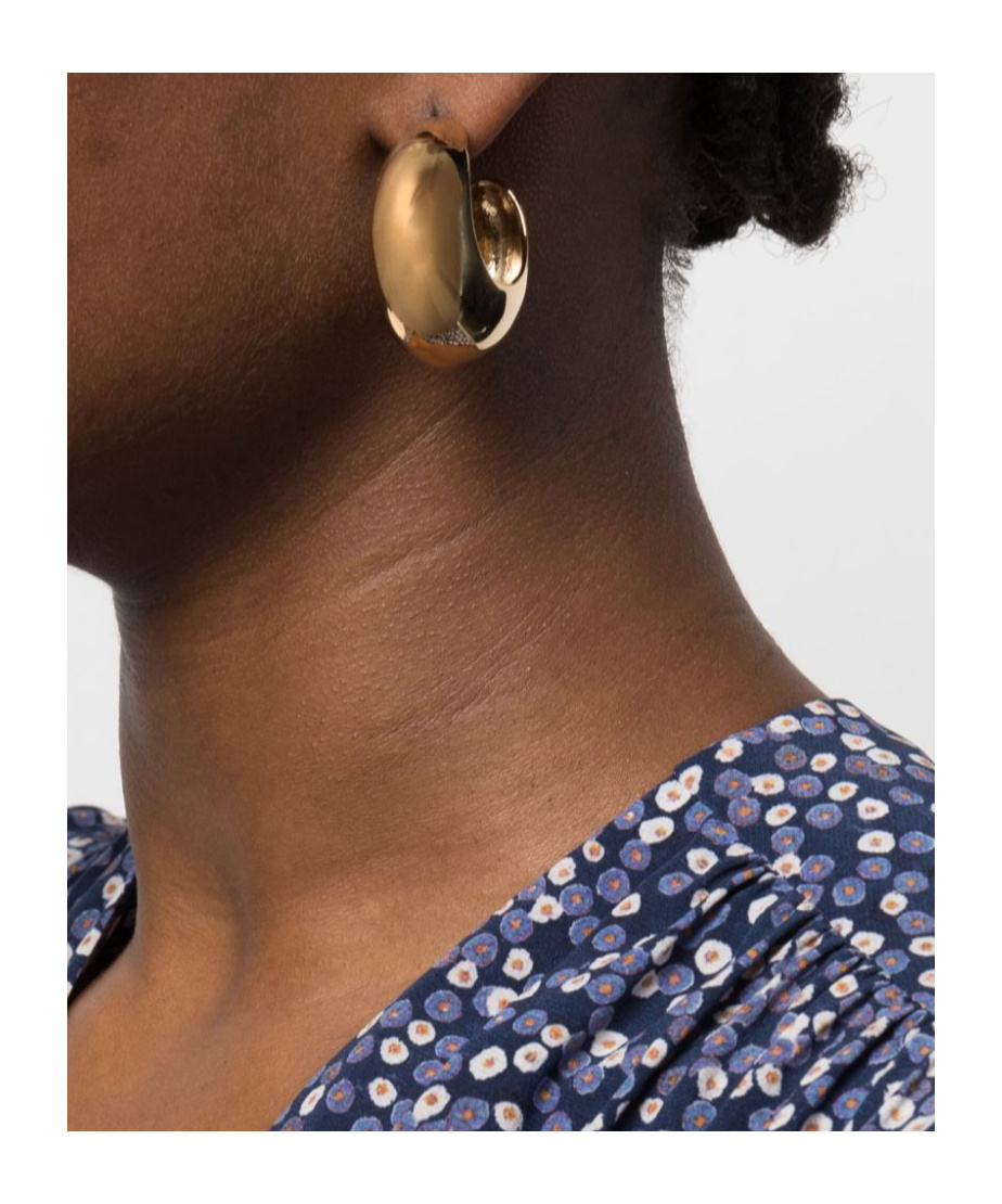 Shop Isabel Marant Shiny Crescent Earrings In Yellow