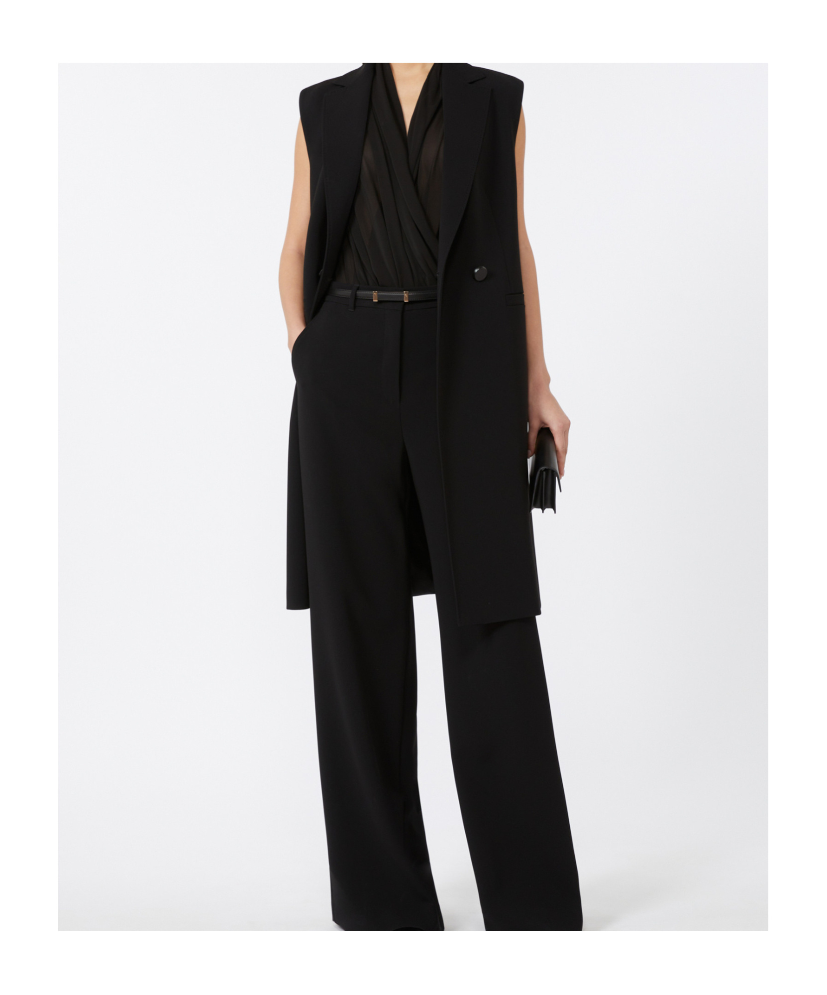 Max Mara V-neck Sleeveless Bodysuit In Black