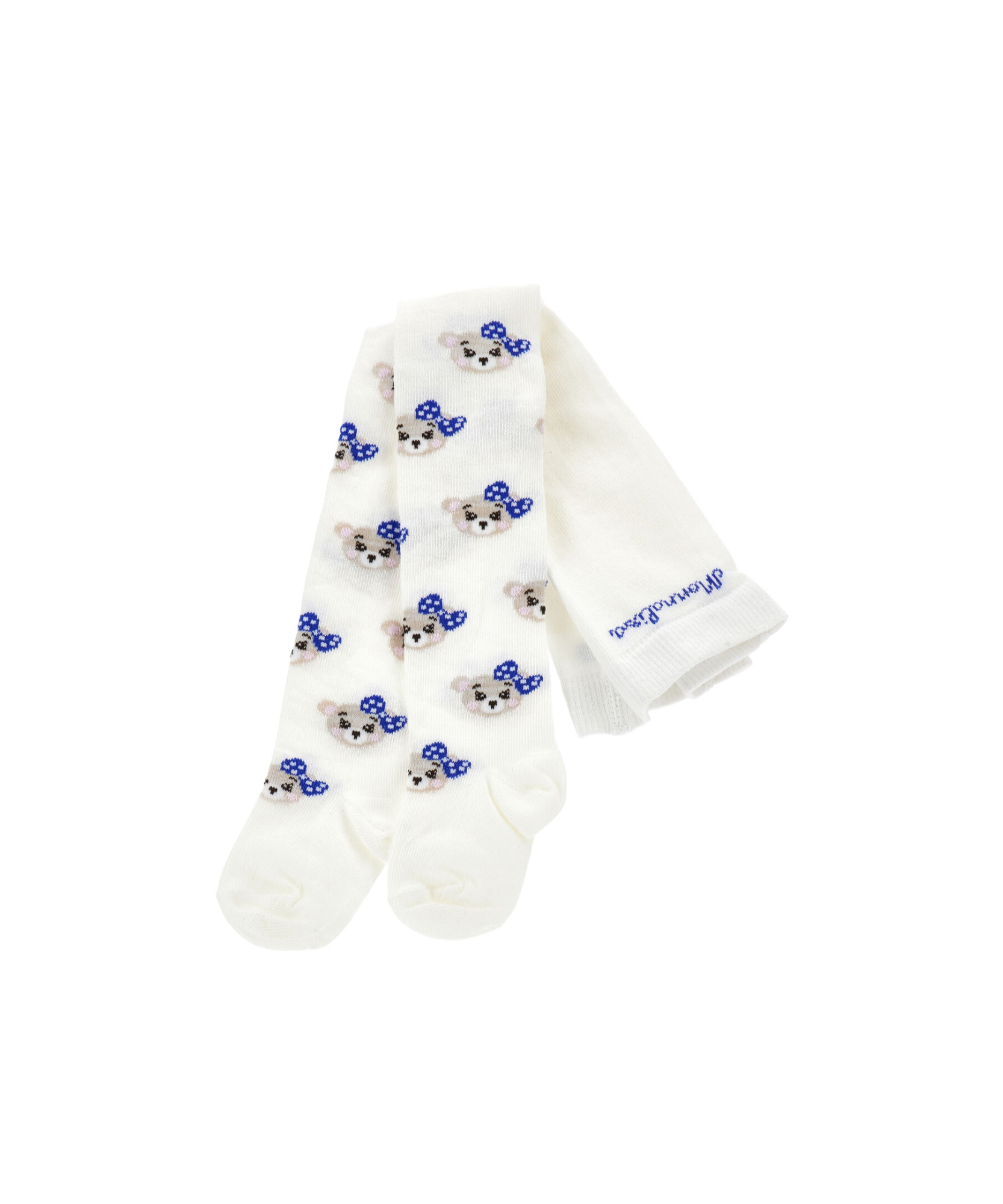 Monnalisa Teddy Bear Pattern Socks In White