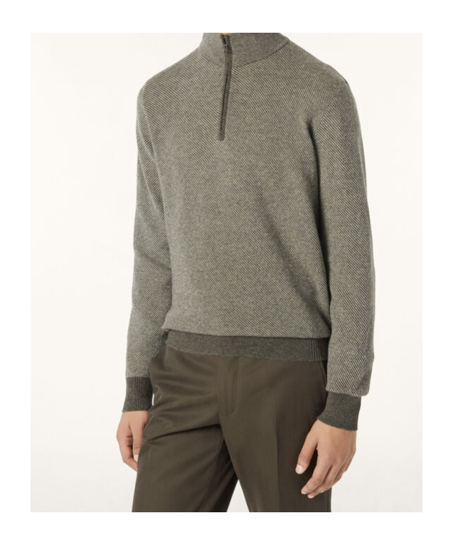Loro Piana Roadster Mezzocollo Sweater In Gray