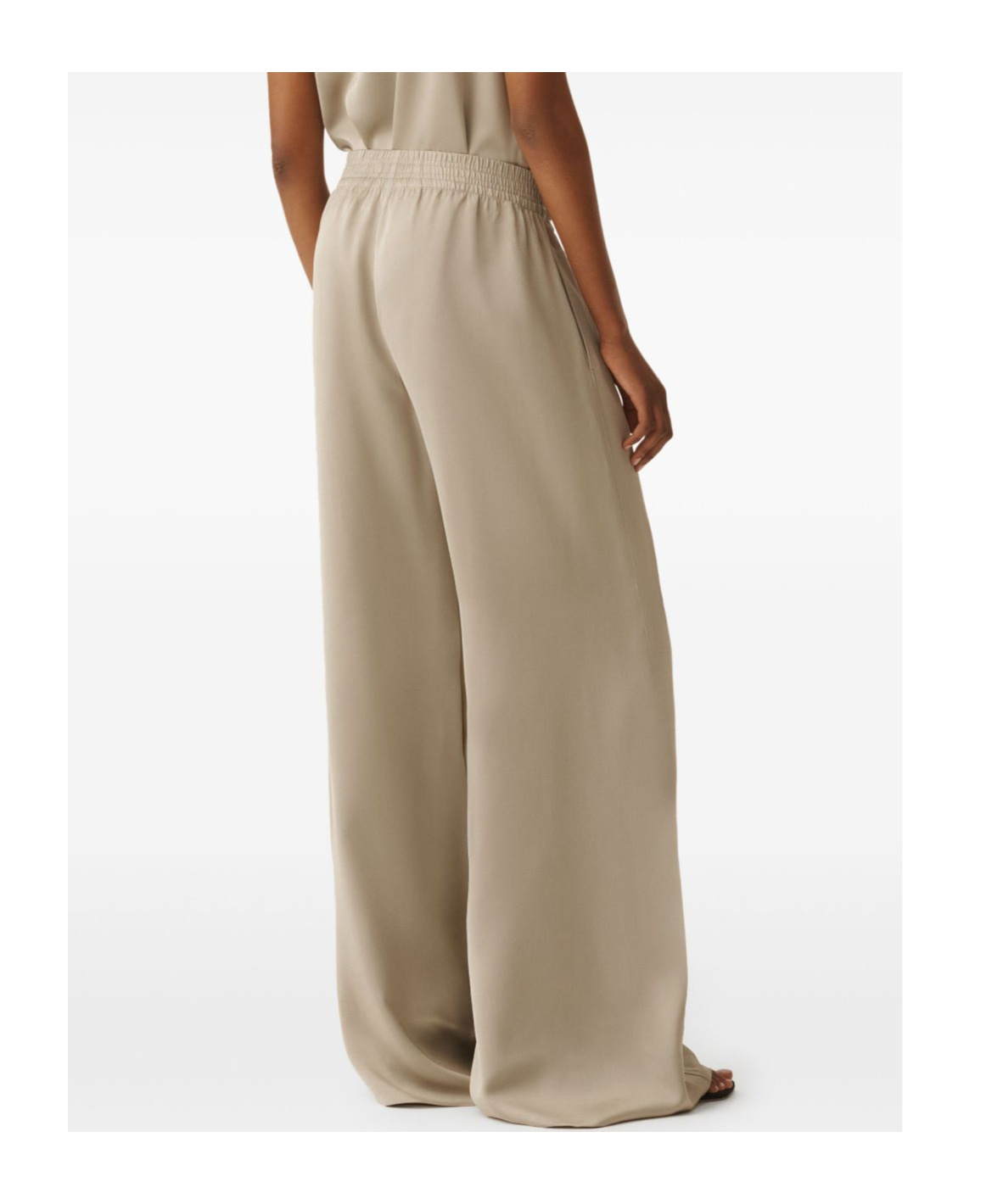 Fabiana Filippi Trousers Wide Leg Elastic Waistband In Nude