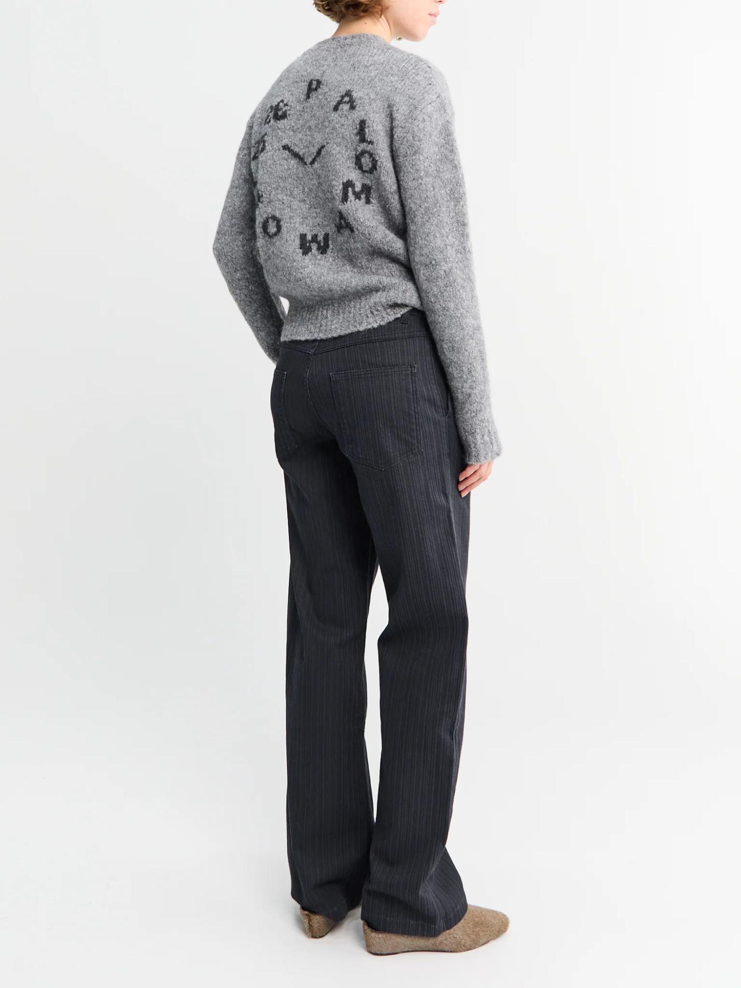 Paloma Wool Striped Detail Casual Pants In Black