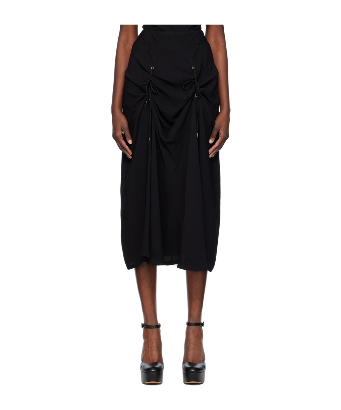 Shop Vivienne Westwood Cj Draped Midi Skirt In Black