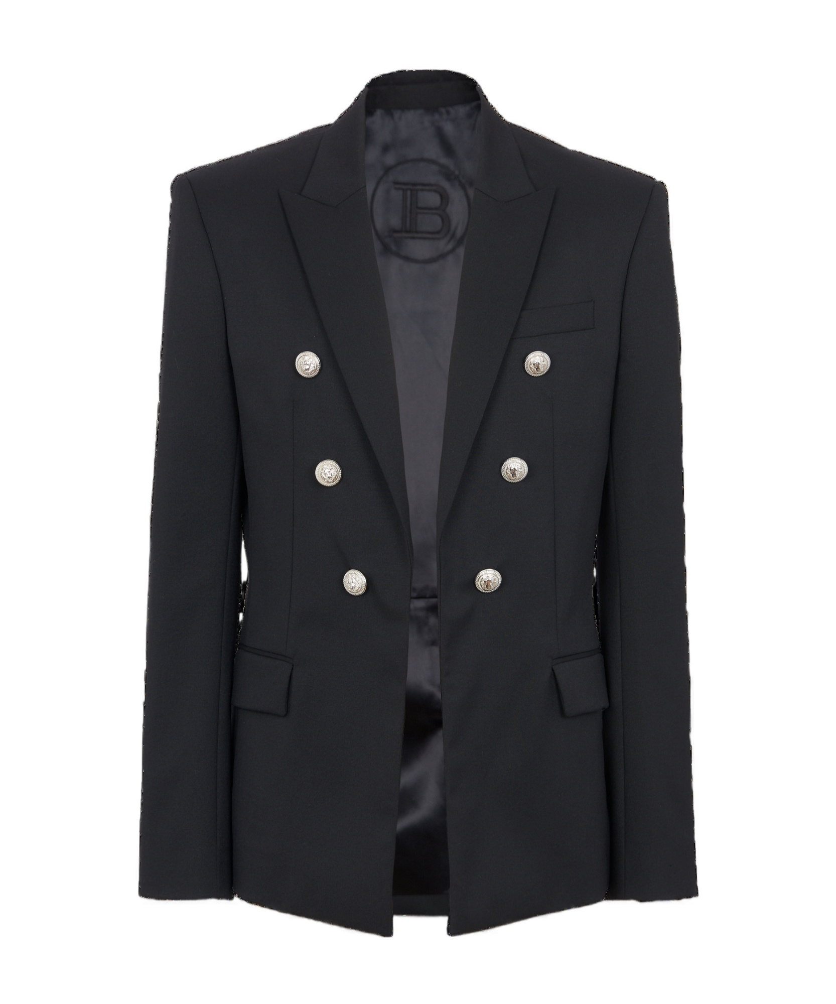 Balmain Wool Button-detail Blazer In Black