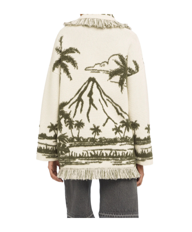 Alanui Palm-tree Fringe Cardigan In Multi