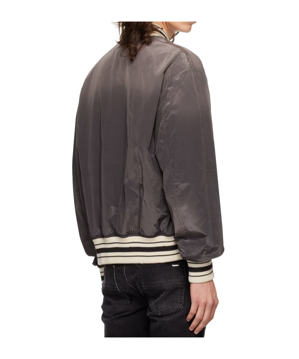 Shop Amiri Sun Faded Snap Casual Jacket In Black