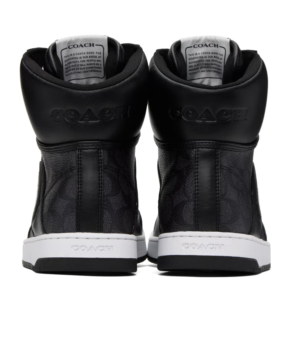 Coach Lace-up High-top Sneakers In Black